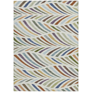 Washable Polyester Abstract Area Rug for Indoor Outdoor Patios and Living Room Decor Spaces