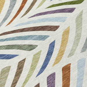 Washable Polyester Abstract Area Rug for Indoor Outdoor Patios and Living Room Decor Spaces