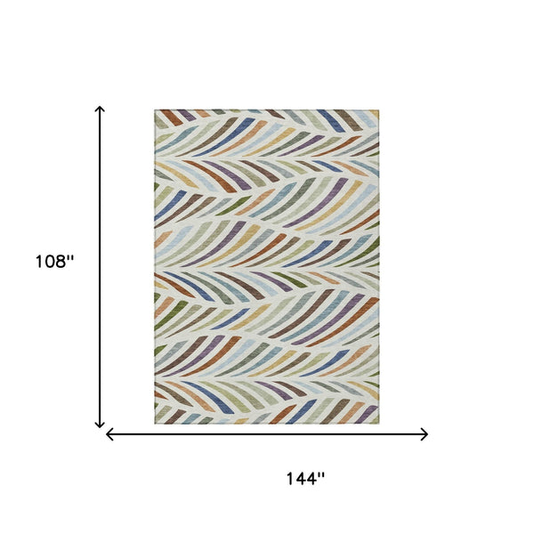 Washable Polyester Abstract Area Rug for Indoor Outdoor Patios and Living Room Decor Spaces