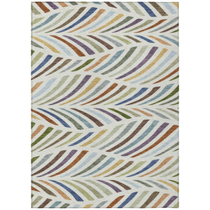 Washable Polyester Abstract Area Rug for Indoor Outdoor Patios and Living Room Decor Spaces