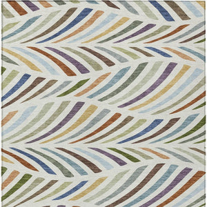 Washable Polyester Abstract Area Rug for Indoor Outdoor Patios and Living Room Decor Spaces