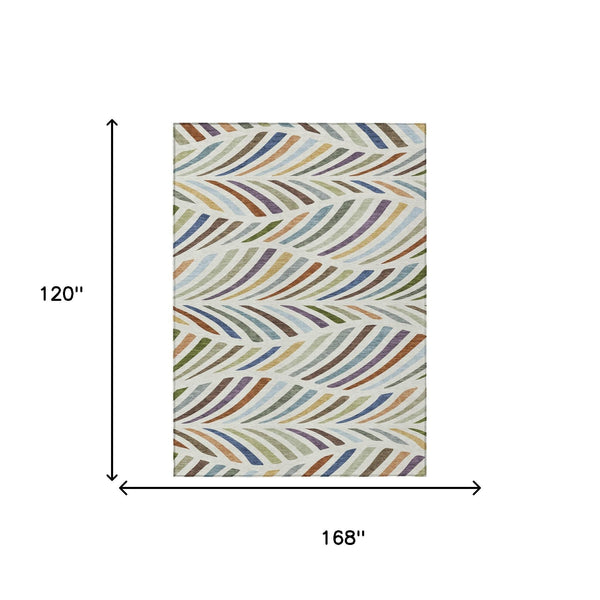 Washable Polyester Abstract Area Rug for Indoor Outdoor Patios and Living Room Decor Spaces