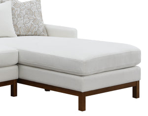 English Elm Valiant Ivory Chenille Sectional Sofa with Pocket Coil Seating, 4 High-Density Foam Pillows B2726S00265