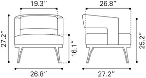 Penryn Accent Chair Slate Gray 110112 Zuo Modern