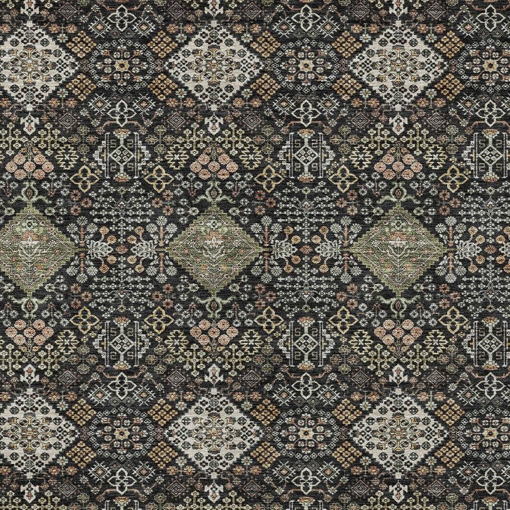 HomeRoots 5 Ft X 8 Ft Geometric Polyester Area Rug Machine Washable Indoor Outdoor Modern 726504