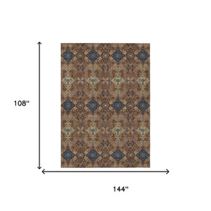 Geometric Polyester Area Rug Washable Indoor Outdoor for Patio Living Room or Entryway