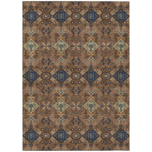 Geometric Polyester Area Rug Washable Indoor Outdoor for Patio Living Room or Entryway