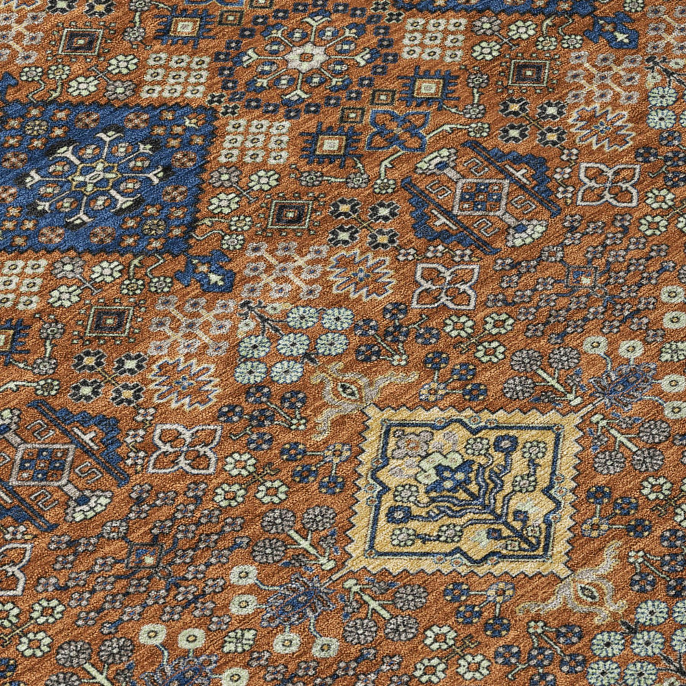 HomeRoots Geometric Polyester Area Rug Washable Indoor Outdoor for Patio Living Room or Entryway 10' x 14' 726556