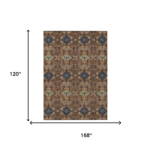 Geometric Polyester Area Rug Washable Indoor Outdoor for Patio Living Room or Entryway