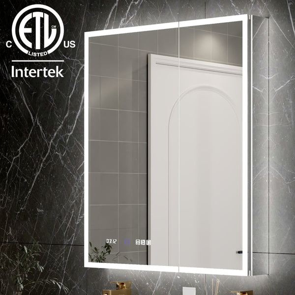 English Elm 30*36 Inch Led Medicine Cabinet with Anti-fog Gfci Outlet and Stepless Dimming Mirror W637P349415
