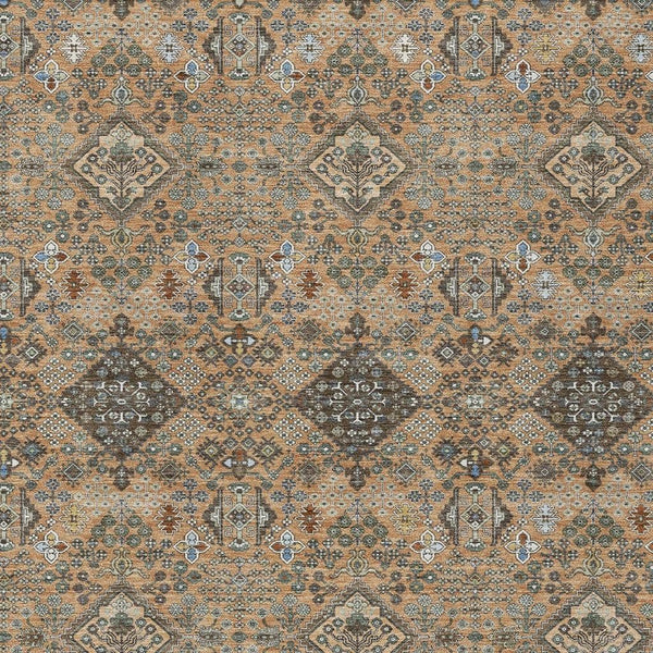 HomeRoots 8x10 Geometric Polyester Area Rug Washable Indoor Outdoor Patio Stain Resistant 726596