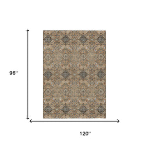 8x10 Geometric Polyester Area Rug Washable Indoor Outdoor Patio Stain Resistant