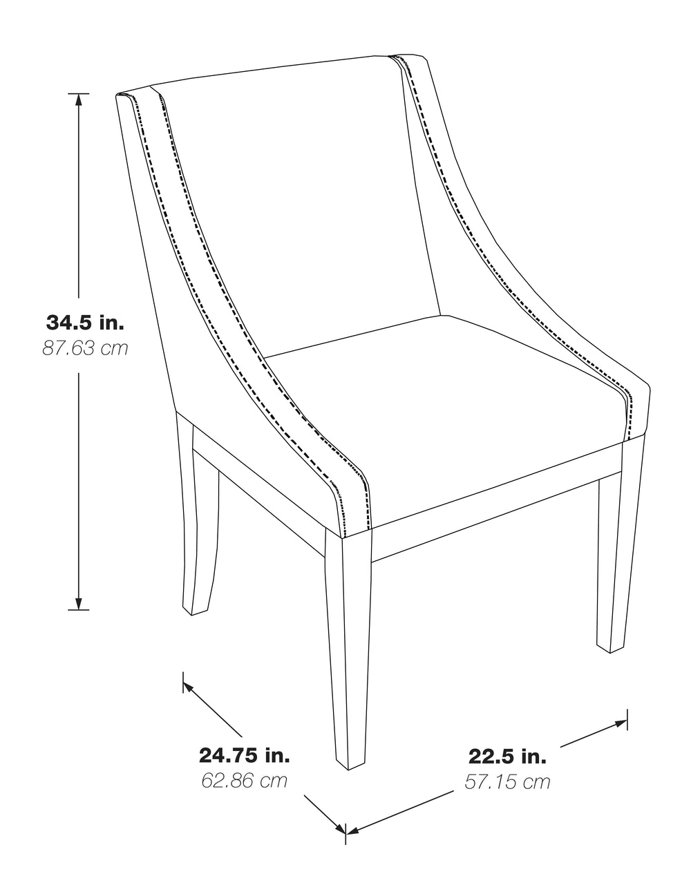 OSP Home Furnishings Monarch Dining Chair Smoke