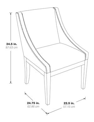 OSP Home Furnishings Monarch Dining Chair Paisley Charcoal