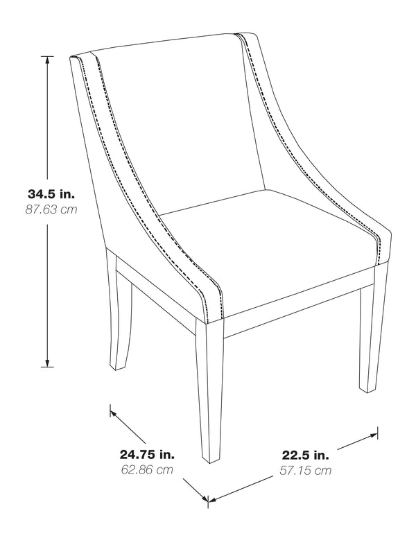 OSP Home Furnishings Monarch Dining Chair Paisley Charcoal