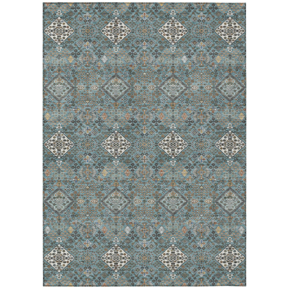 8 Ft by 10 Ft Geometric Polyester Area Rug Washable for Indoor Outdoor Spaces