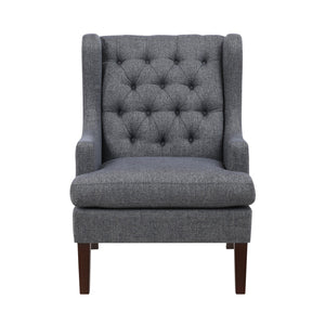 English Elm 1Pc Button-Tufted Dark Gray Accent Chair With Foam Cushion For Elegant Living Room & Office Decor B011P287708