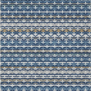 Damask Washable Polyester Area Rug for Indoor Outdoor Patio Living Room High Traffic Use