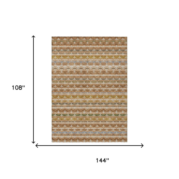 Damask Washable Polyester Indoor Outdoor Area Rug Classic Pattern for Patio and Living Spaces