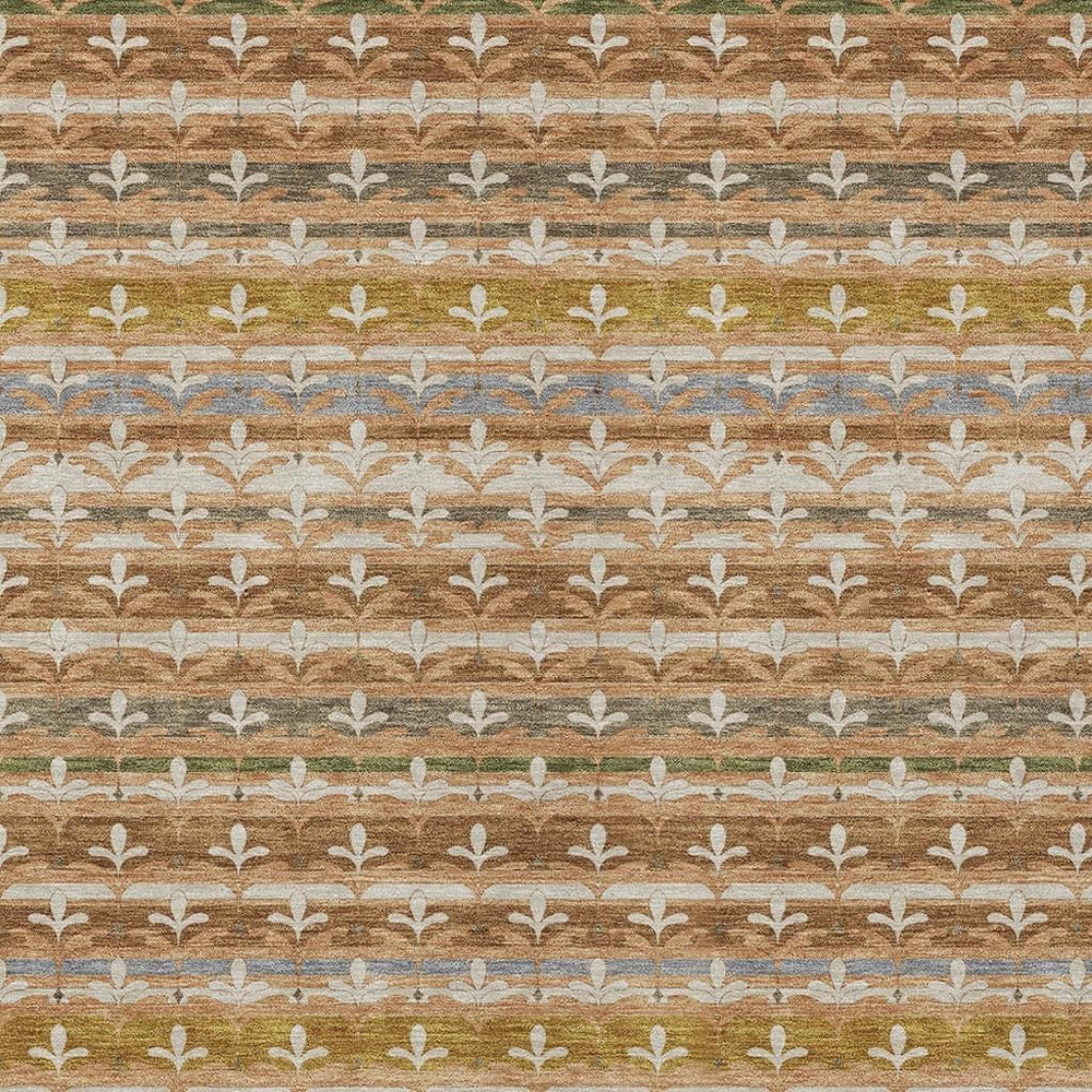 Damask Washable Polyester Indoor Outdoor Area Rug Classic Pattern for Patio and Living Spaces