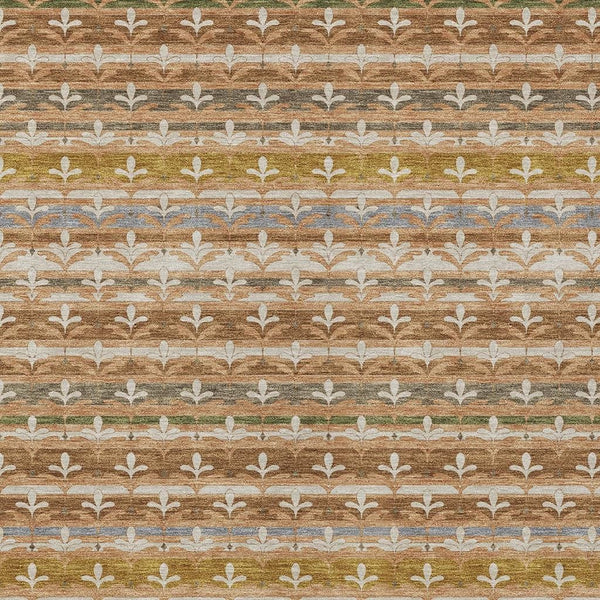 Damask Washable Polyester Indoor Outdoor Area Rug Classic Pattern for Patio and Living Spaces