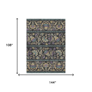 Floral Polyester Area Rug Machine Washable Indoor Outdoor Low Pile for Patio or Living Room
