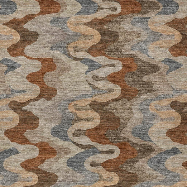 Abstract Washable Polyester Area Rug for Indoor Outdoor Patios and High Traffic Living Rooms
