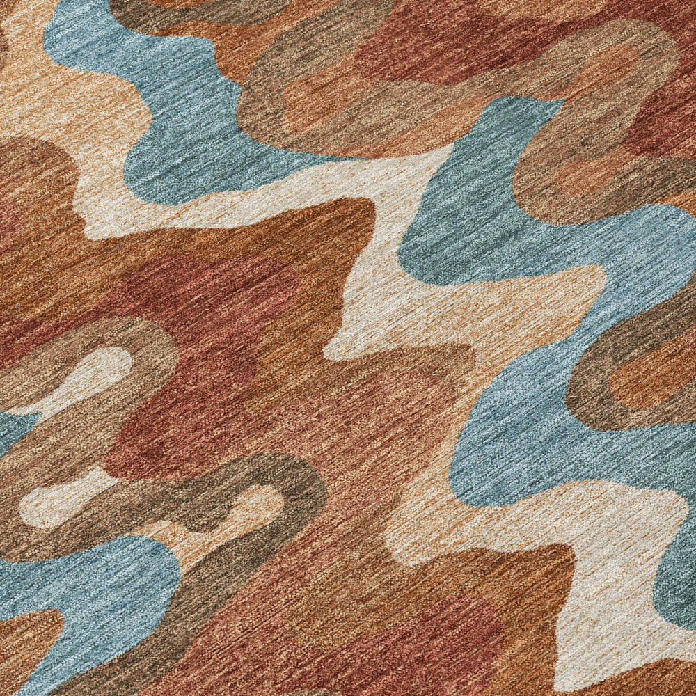 8 Ft Abstract Washable Polyester Area Rug for Patio Living Room or Deck