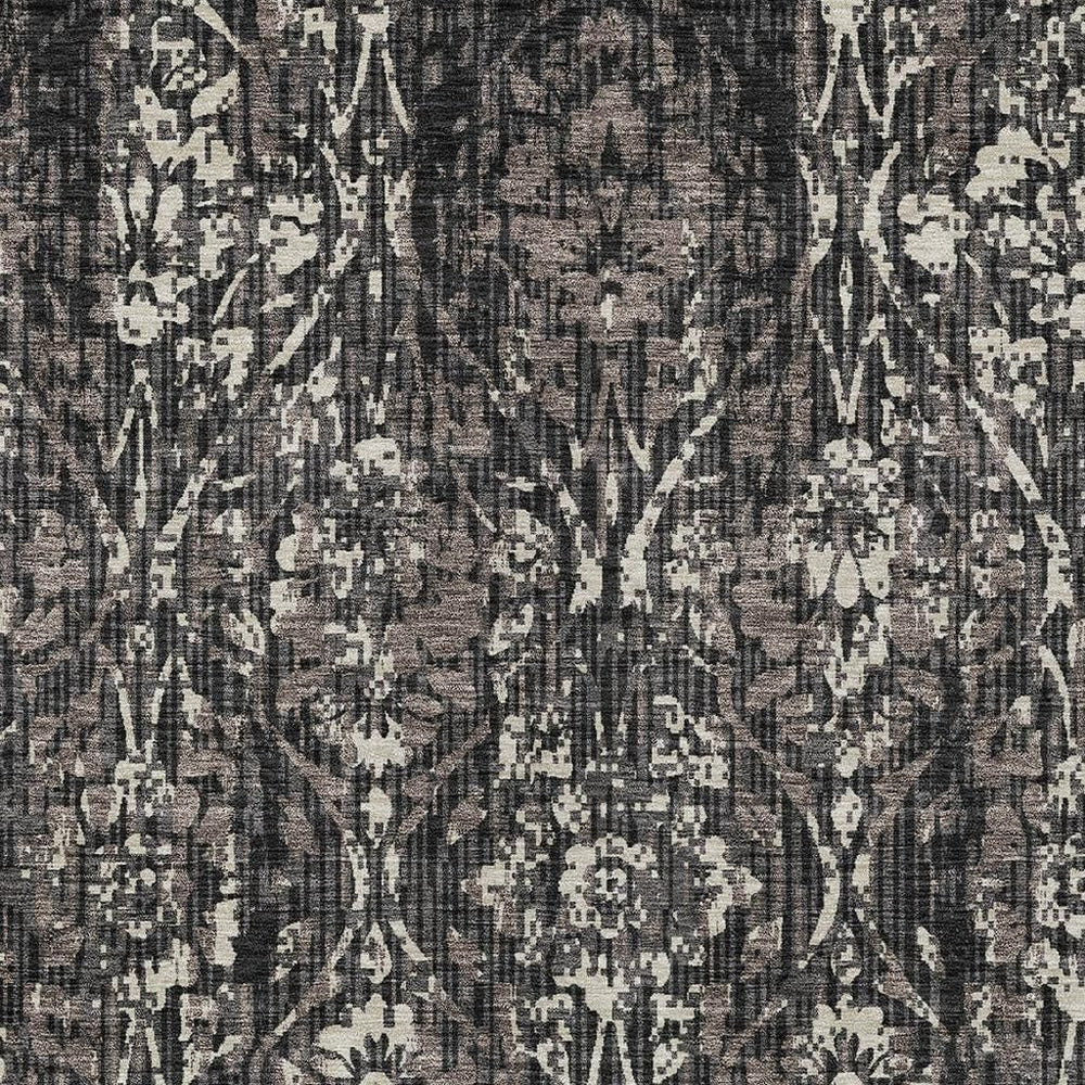 HomeRoots 5 X 8 Damask Polyester Area Rug Washable Indoor Outdoor Patio Entryway Mat 726780