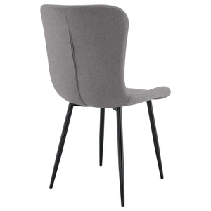 English Elm Grant Warm Grey Upholstered Dining Side Chair Set of 2 — Soft Contour Back, Slim Legs, Cozy Modern Style B062P378401