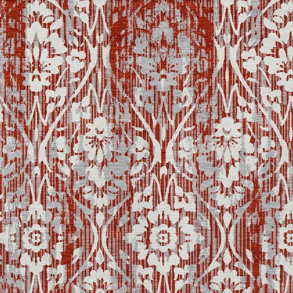 Damask Polyester Area Rug Washable Stain Resistant Low Pile Indoor Outdoor Classic Decor
