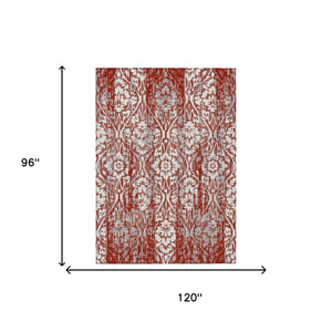 Damask Polyester Area Rug Washable Stain Resistant Low Pile Indoor Outdoor Classic Decor