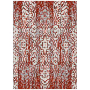 HomeRoots Damask Polyester Area Rug Washable Stain Resistant Low Pile Indoor Outdoor Classic Decor 9' x 12' 726807