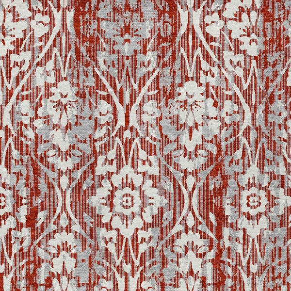 Damask Polyester Area Rug Washable Stain Resistant Low Pile Indoor Outdoor Classic Decor