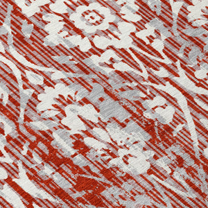 Damask Polyester Area Rug Washable Stain Resistant Low Pile Indoor Outdoor Classic Decor