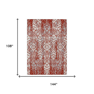 Damask Polyester Area Rug Washable Stain Resistant Low Pile Indoor Outdoor Classic Decor