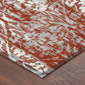 Damask Polyester Area Rug Washable Stain Resistant Low Pile Indoor Outdoor Classic Decor