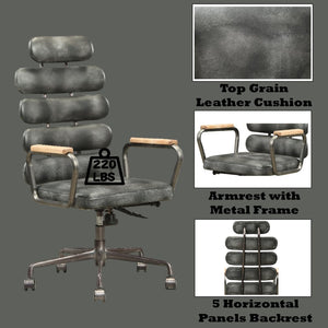 English Elm Calan High Back Executive Office Chair Tufted Top Grain Leather Vintage Swivel B2726P419519