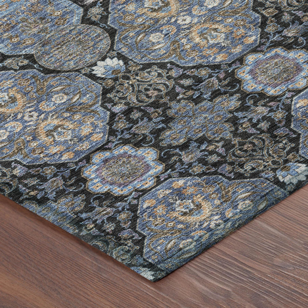 Floral Polyester Area Rug Washable Stain Resistant for Indoor Outdoor Patio and Living Room