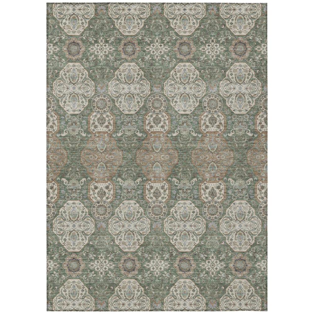 HomeRoots Floral Botanical Polyester Area Rug Washable Uv Resistant for Indoor Outdoor Patio Living Room 10' x 14' 726820