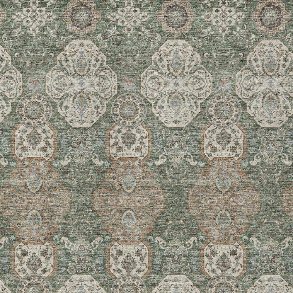 HomeRoots Floral Botanical Polyester Area Rug Washable Uv Resistant for Indoor Outdoor Patio Living Room 10' x 14' 726820