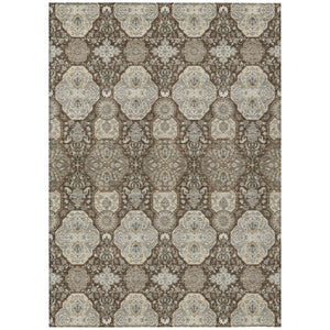 HomeRoots 5 X 8 Floral Polyester Area Rug Machine Washable Indoor Outdoor Stain Resistant 726822