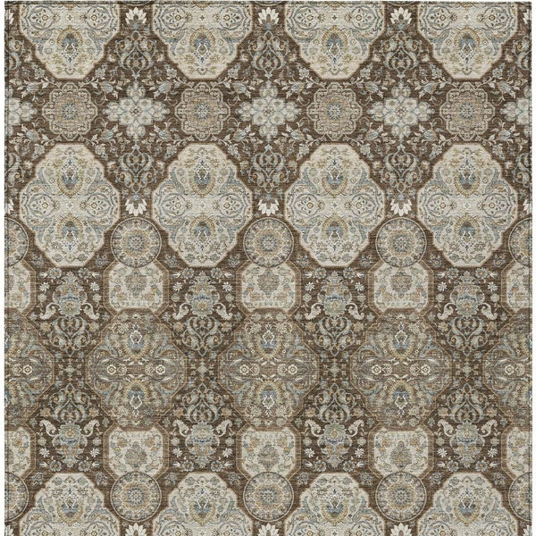 5 X 8 Floral Polyester Area Rug Machine Washable Indoor Outdoor Stain Resistant