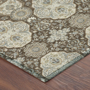 5 X 8 Floral Polyester Area Rug Machine Washable Indoor Outdoor Stain Resistant