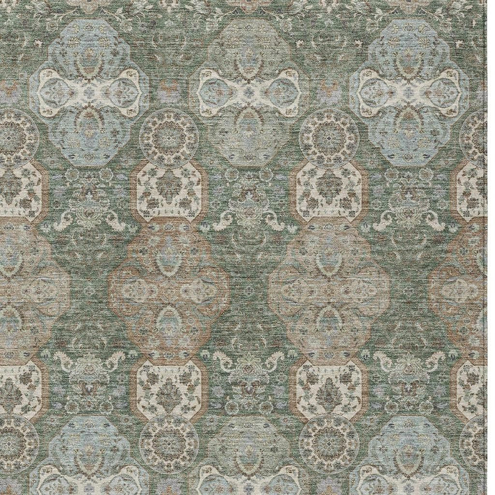 5x8 Floral Polyester Area Rug Washable Indoor Outdoor Patio Living Room Accent