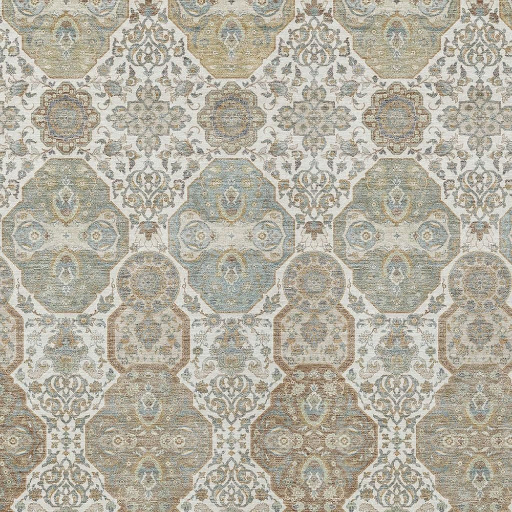 5 X 8 Floral Polyester Area Rug Washable for Indoor Outdoor Patio Living Room