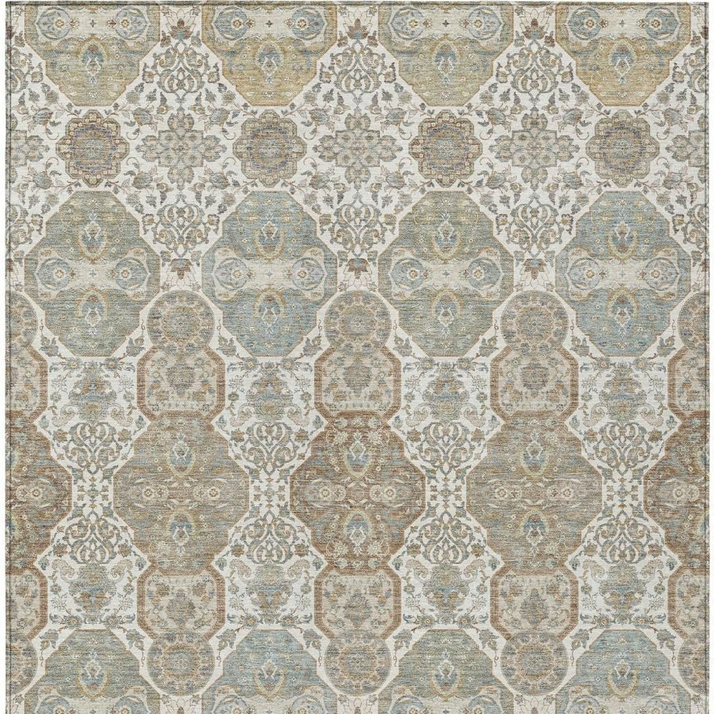 8 Ft X 10 Ft Floral Polyester Area Rug Machine Washable for Indoor Outdoor Spaces