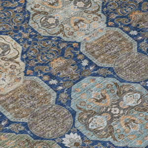 8 Ft Floral Washable Polyester Area Rug for Indoor Outdoor Living Spaces
