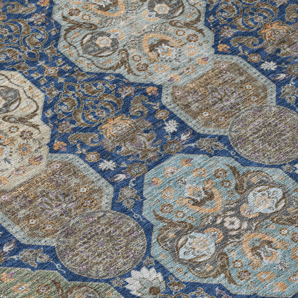 8 Ft Floral Washable Polyester Area Rug for Indoor Outdoor Living Spaces