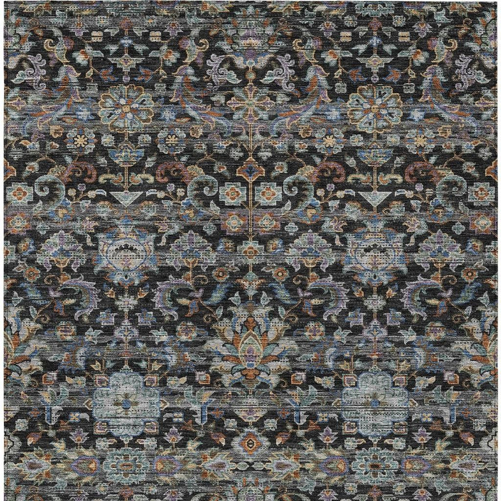 HomeRoots 8 Ft X 10 Ft Floral Medallion Polyester Area Rug Uv Resistant Washable Patio 726920